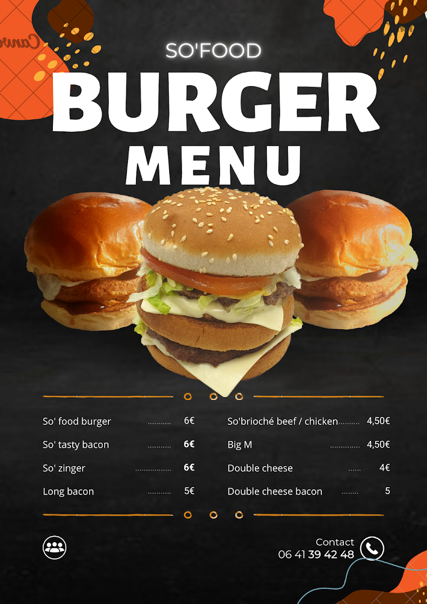 Menu So Food Burgers & Braisé-1