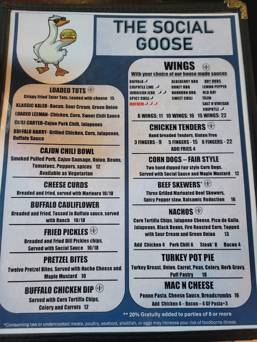 Menu Social Goose Restaurant & Bar-3