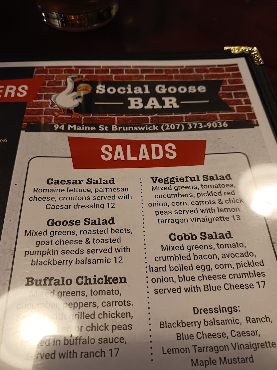 Menu Social Goose Restaurant & Bar-7
