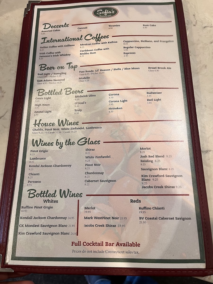 Menu Sofia's Restaurant & Pizzeria-8