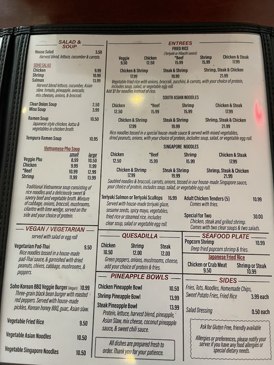 Menu Soho Bar & Grill-5