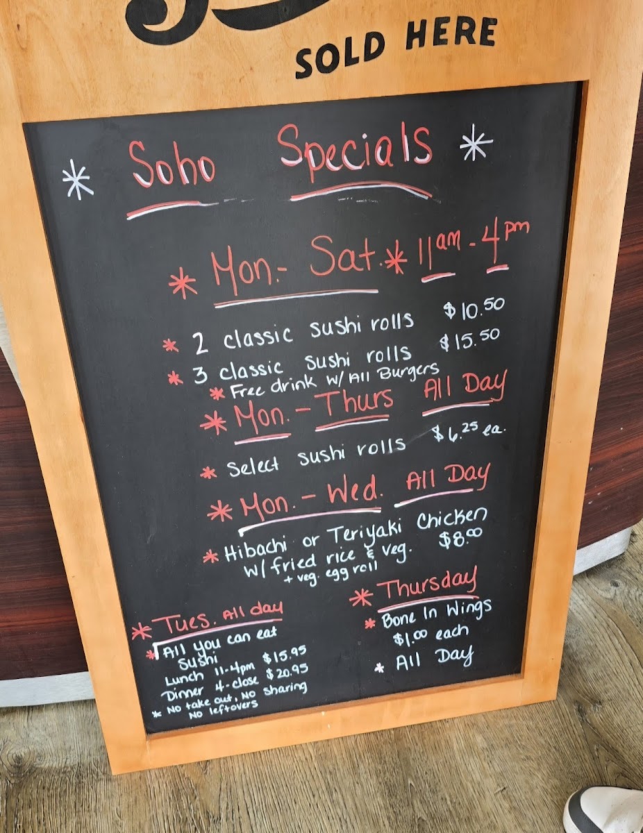 Menu Soho Bar & Grill-9