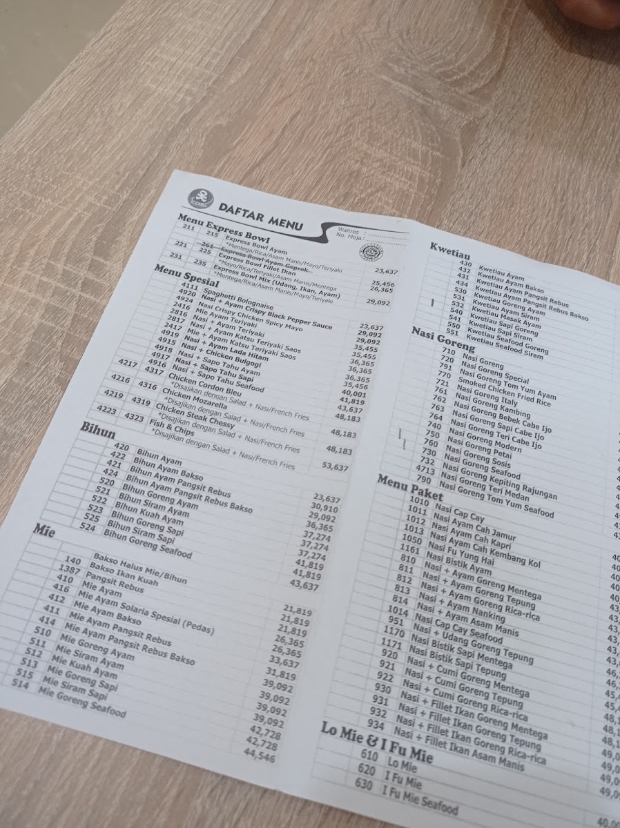 Menu Solaria - Jogja City Mall-10