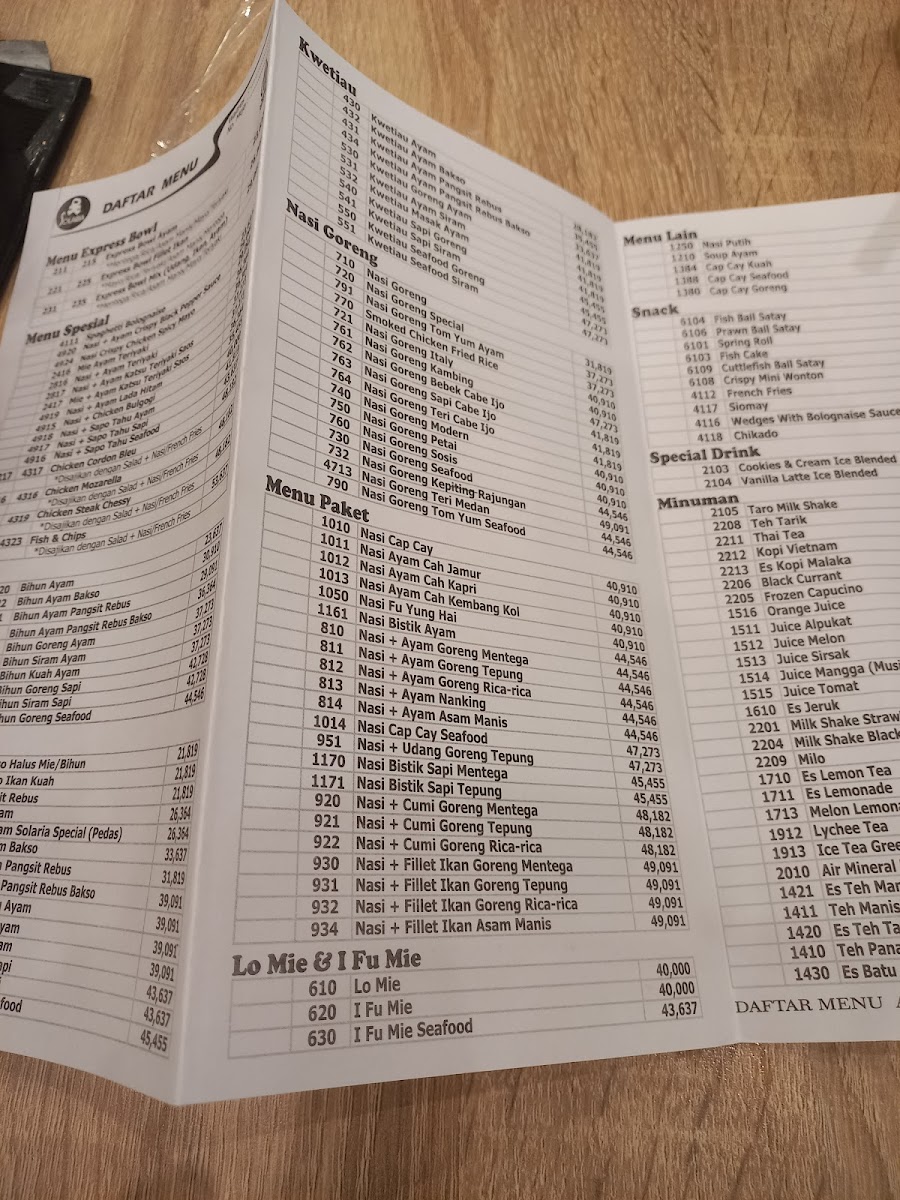 Menu Solaria - Jogja City Mall-7