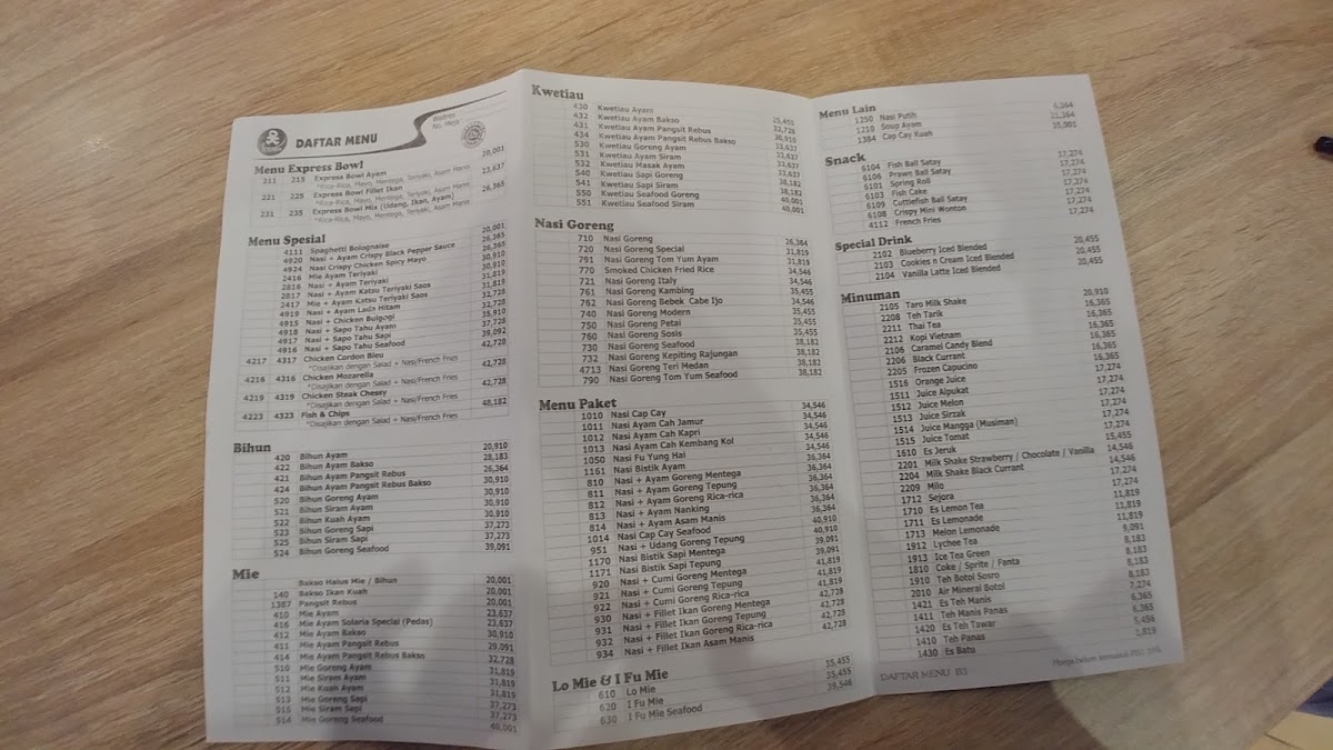 Menu Solaria - Mal Ciputra Semarang-7