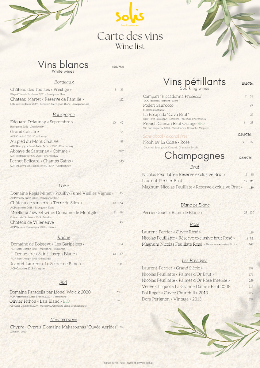 Menu Solis Bar & Restaurant Méditerranéen-2