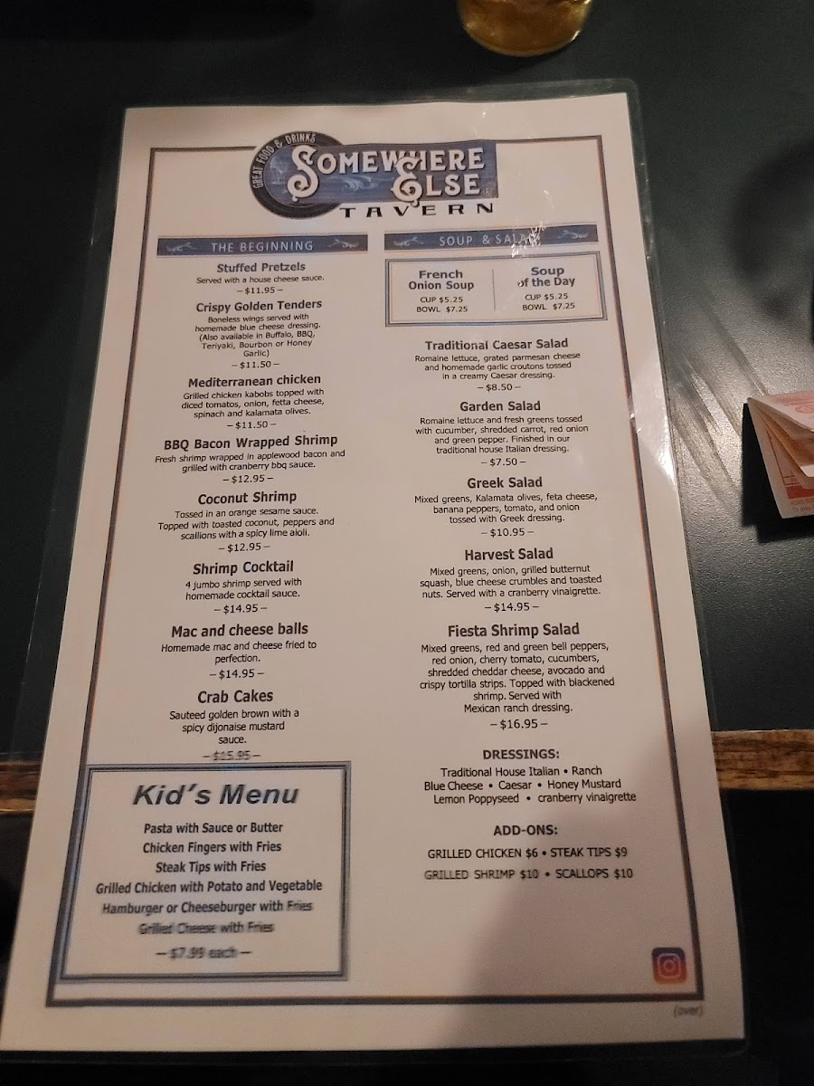 Menu Somewhere Else Tavern-1