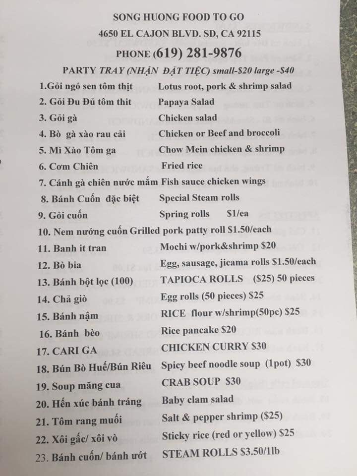 Menu Song Huong Food To Go-6