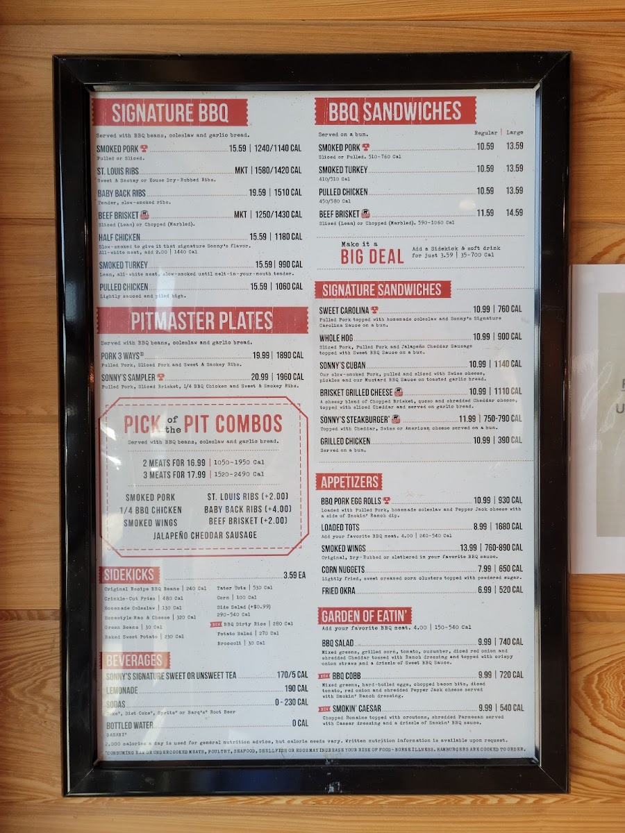 Menu Sonny's Bbq-7