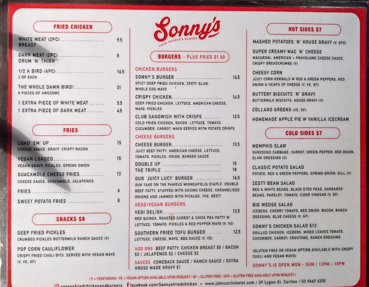 Menu Sonnys Fried Chicken & Burgers-4