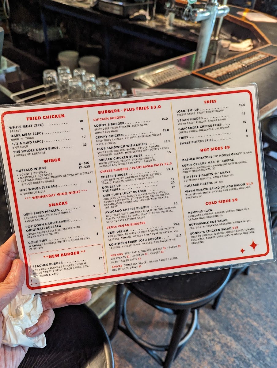 Menu Sonnys Fried Chicken & Burgers-5