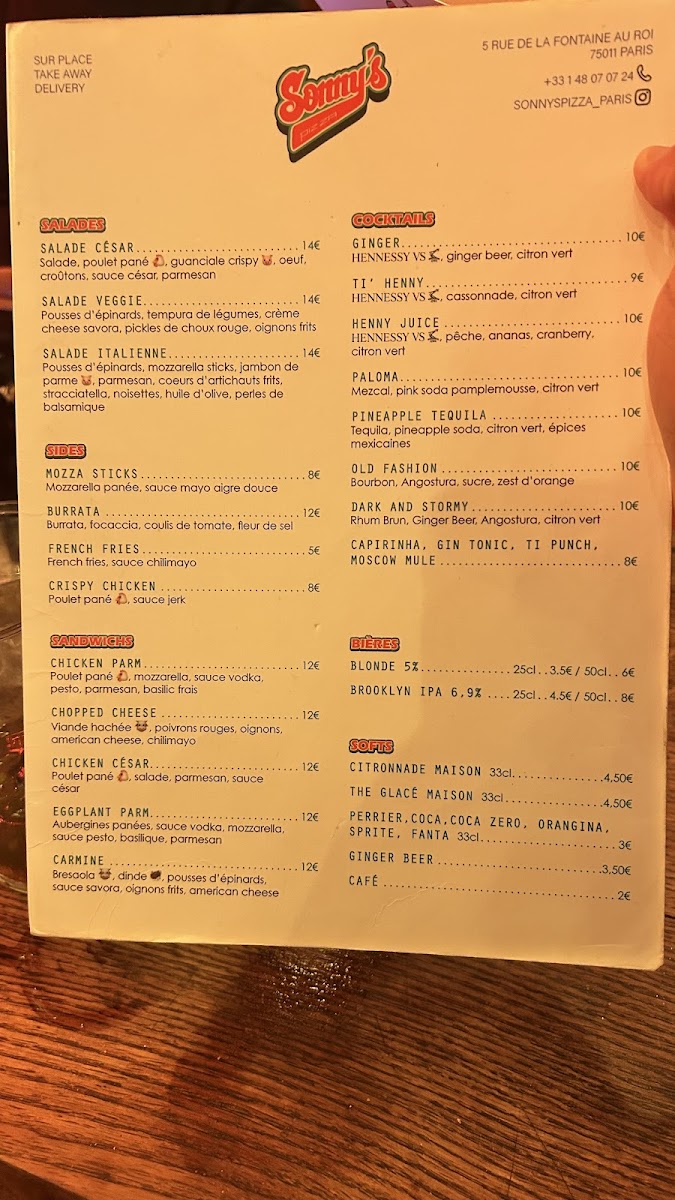 Menu Sonny’S Pizza-1
