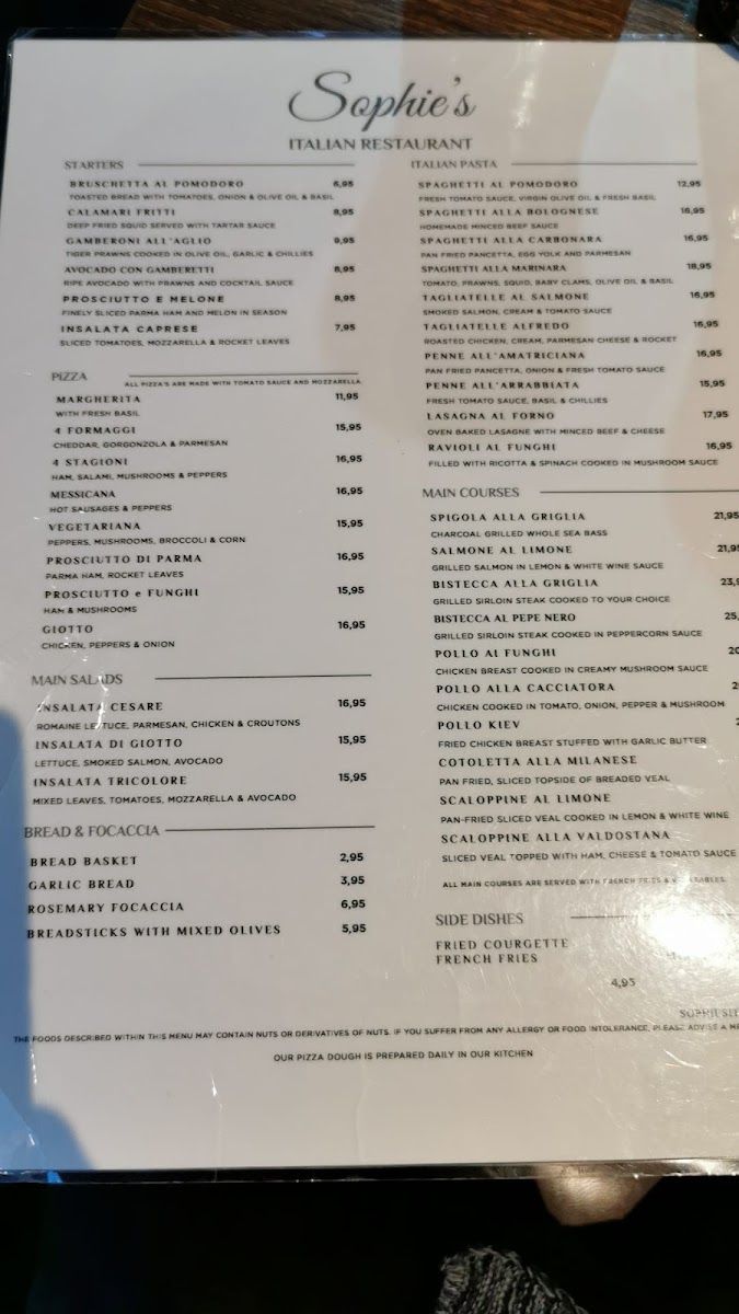 Menu Sophie’S Italian Restaurant & Pizza-5