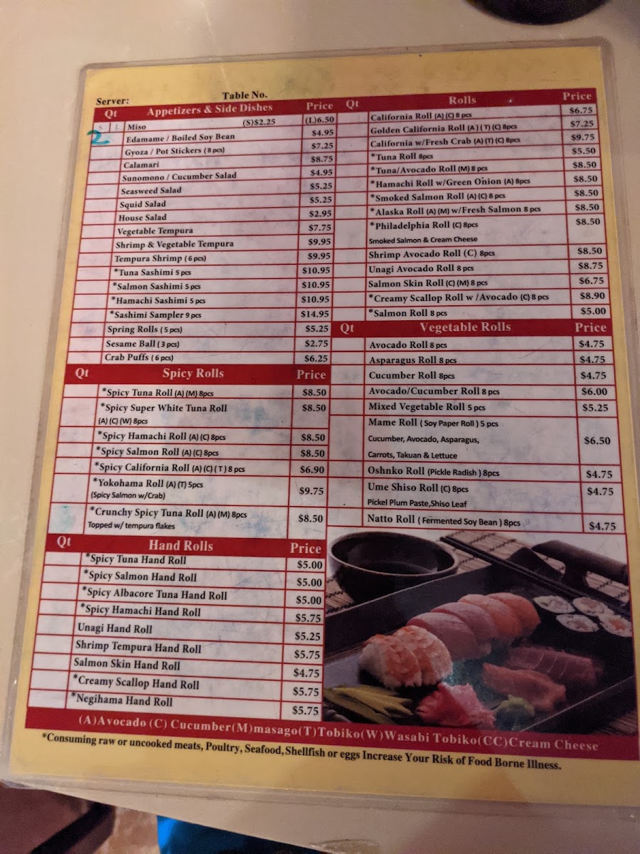 Menu Sora Sushi - Bend-8
