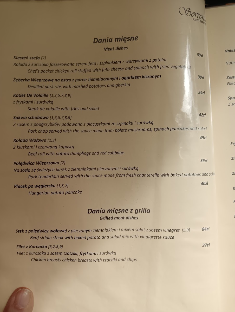 Menu „Sorrento Ristorante”-2