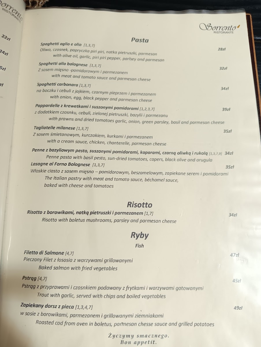 Menu „Sorrento Ristorante”-3