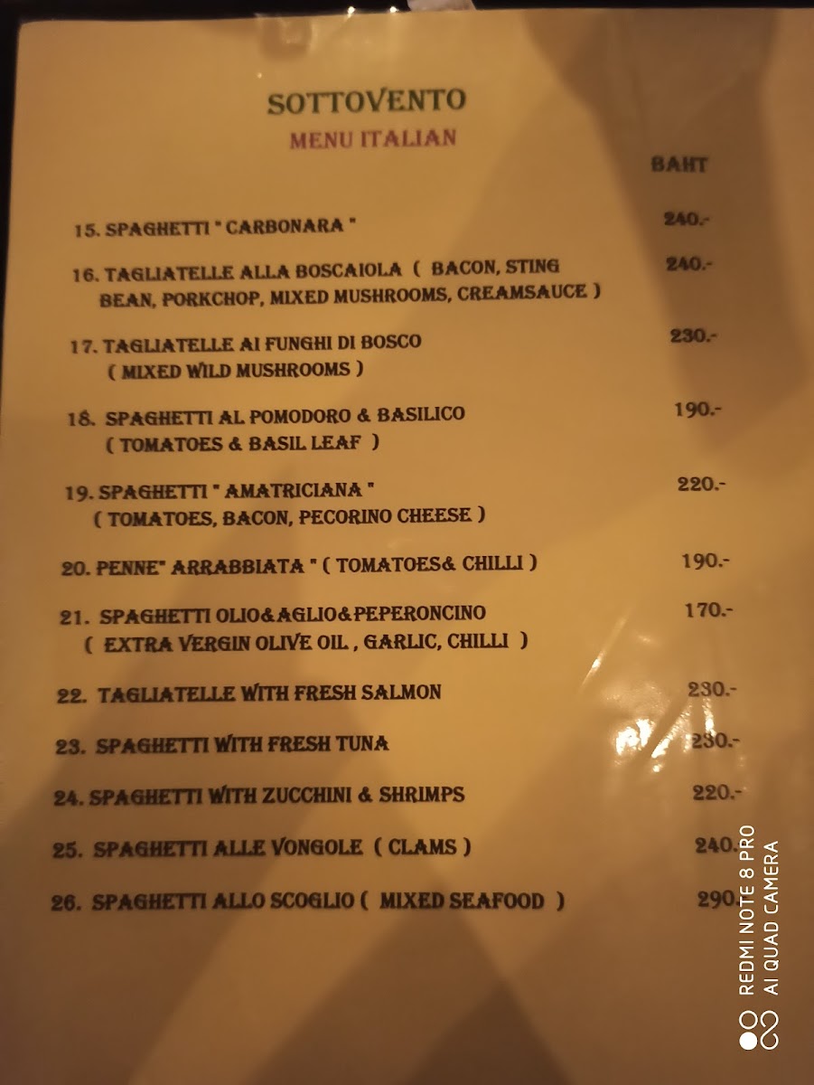 Menu Sottovento Italian Restaurant-1