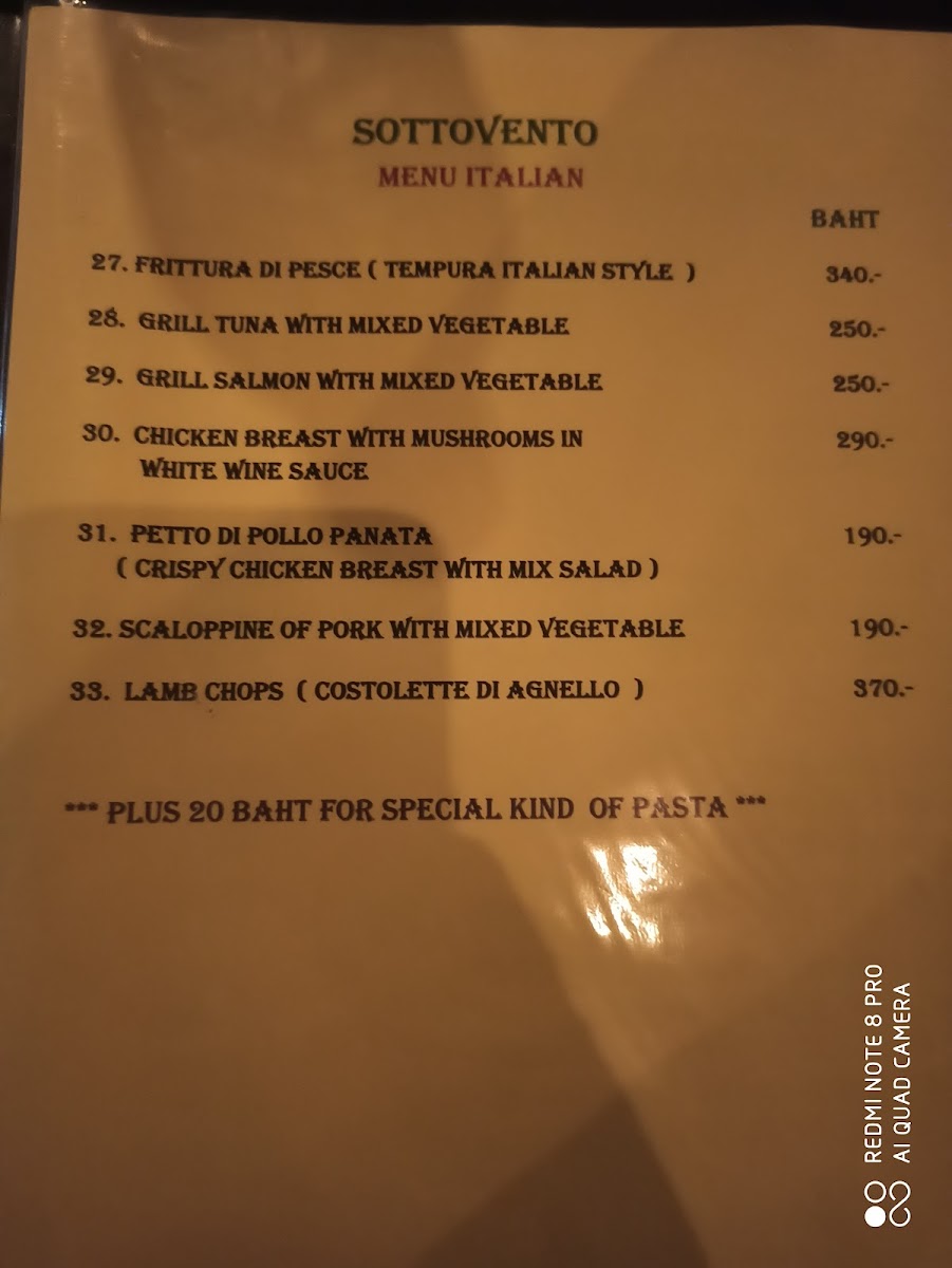 Menu Sottovento Italian Restaurant-3