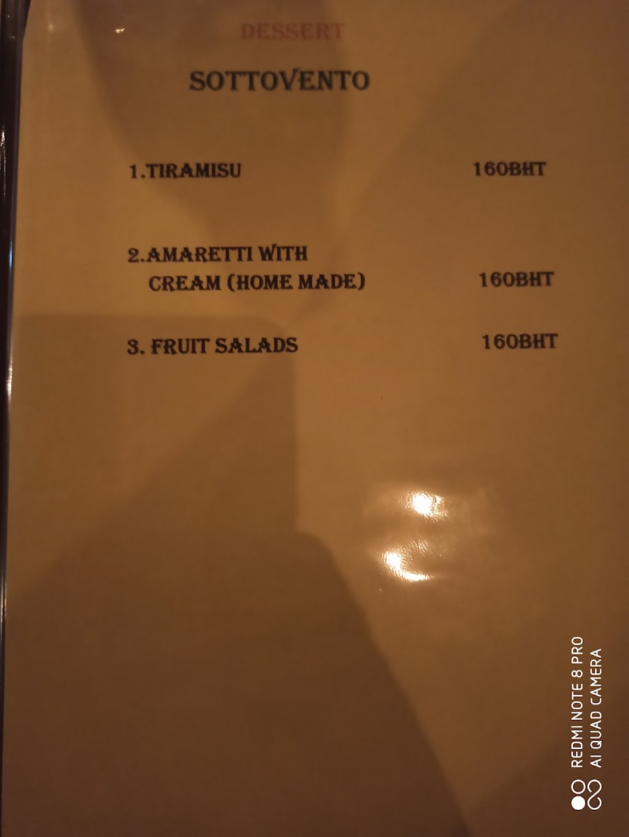 Menu Sottovento Italian Restaurant-7
