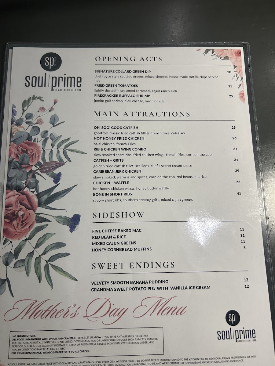 Menu Soul Prime-5