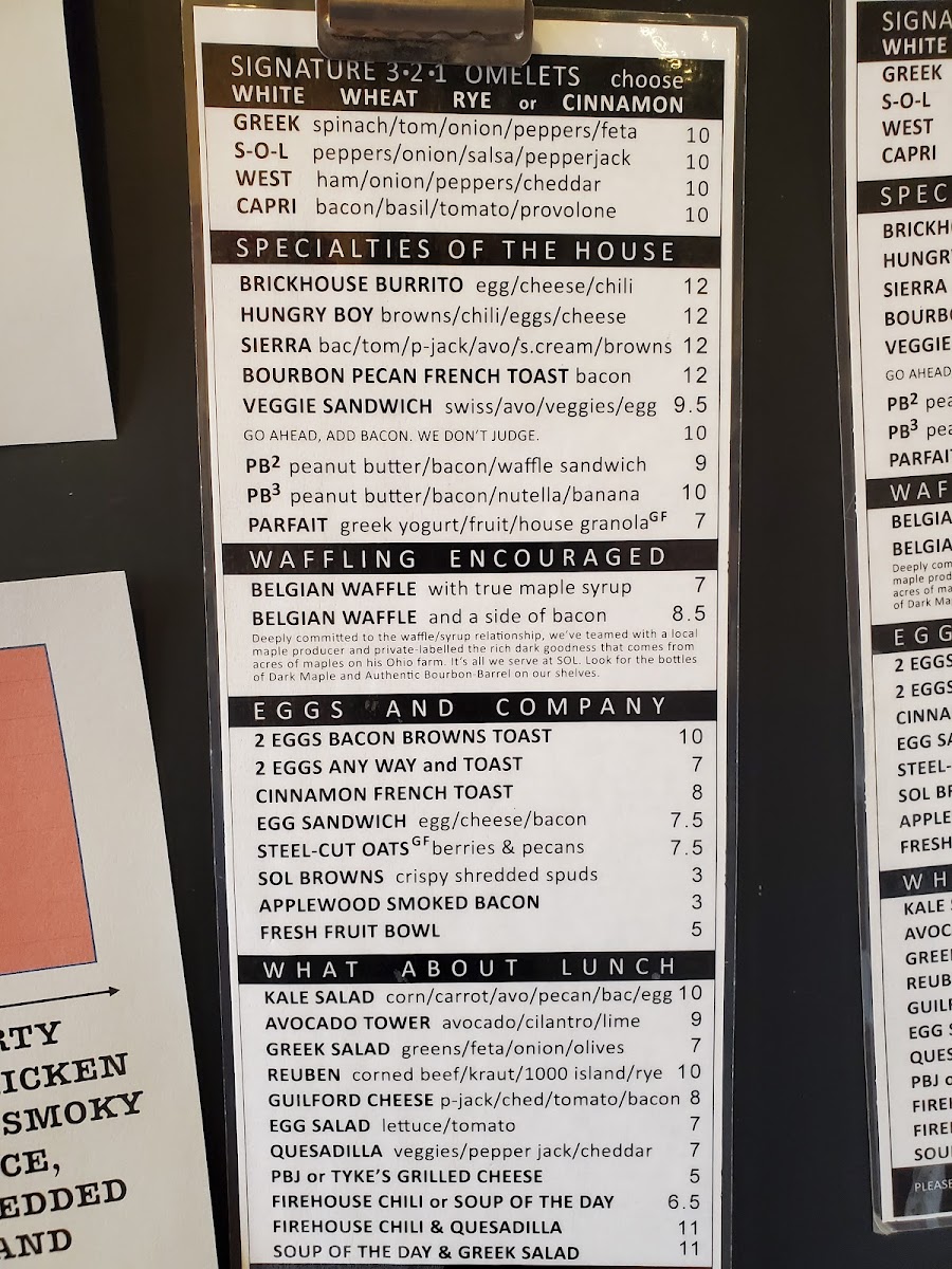 Menu South Of Lane-6