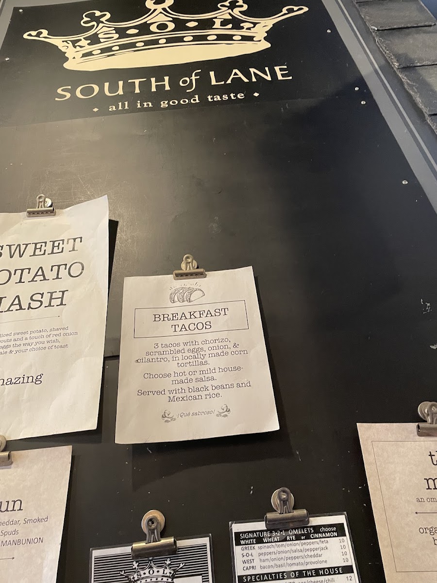 Menu South Of Lane-8