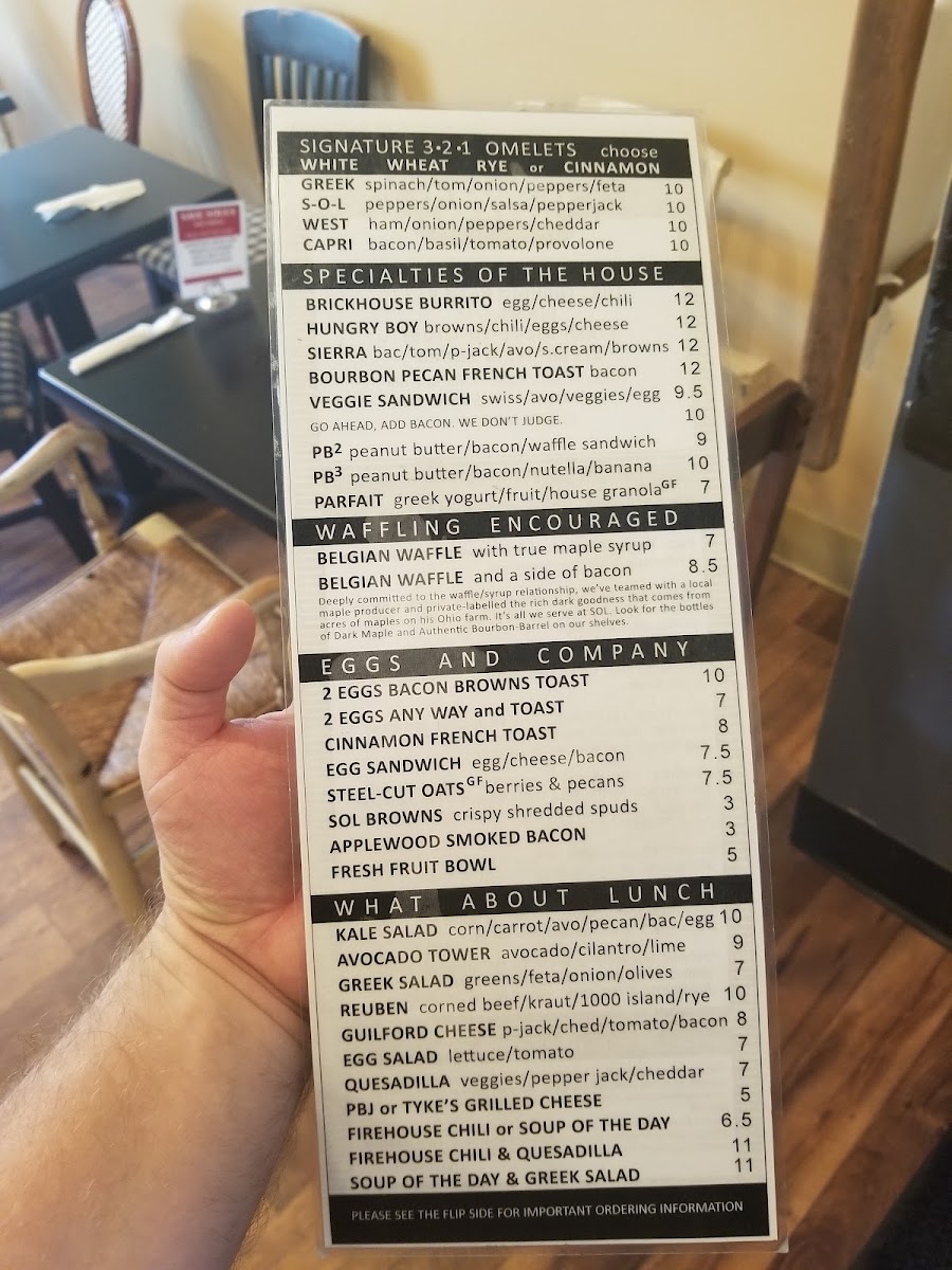 Menu South Of Lane-9