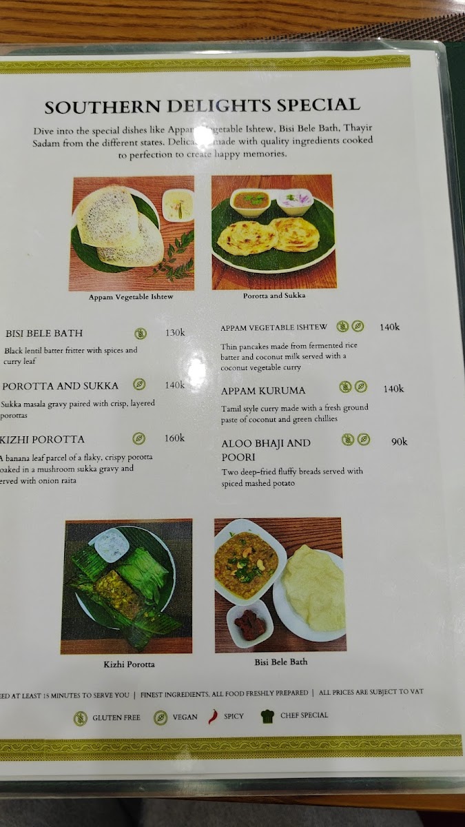 Menu Southern Delights - Pure Vegetarian South Indian-1