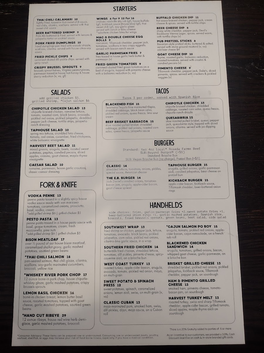 Menu Southern Railway Taphouse-3