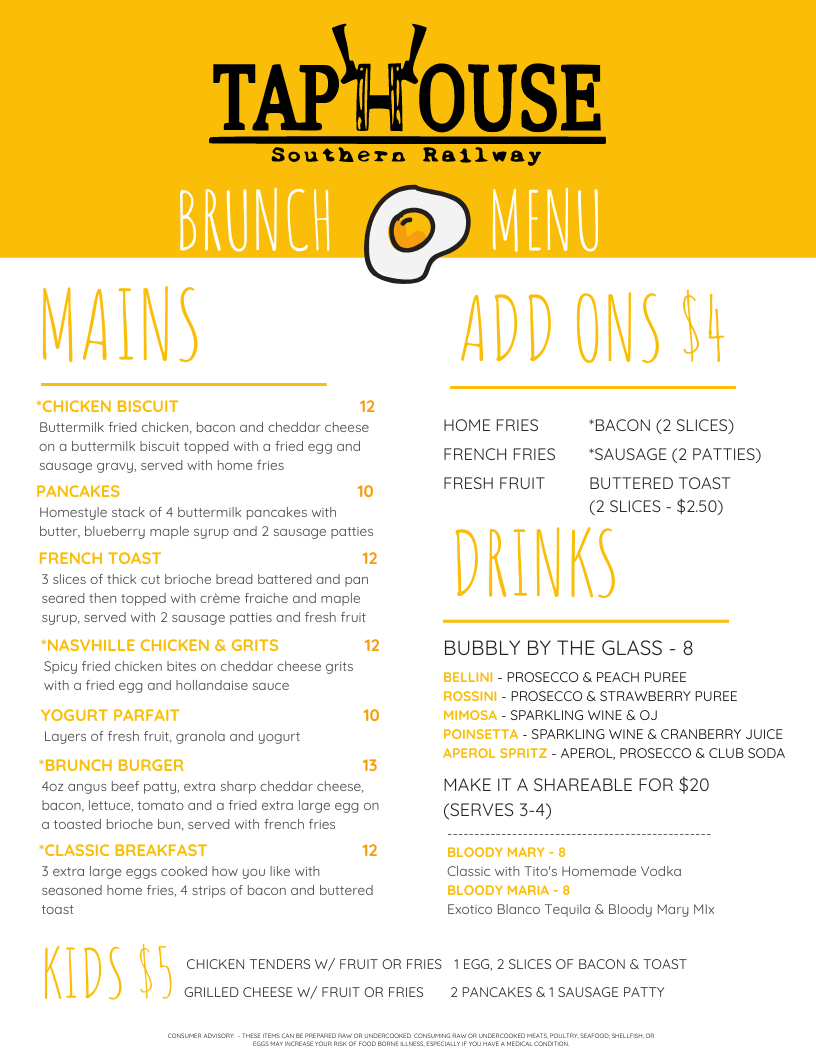 Menu Southern Railway Taphouse-8
