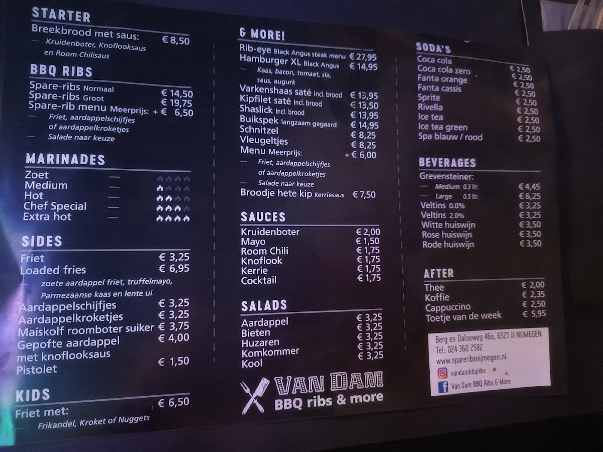 Menu Spare-Rib Grill Van Dam-1