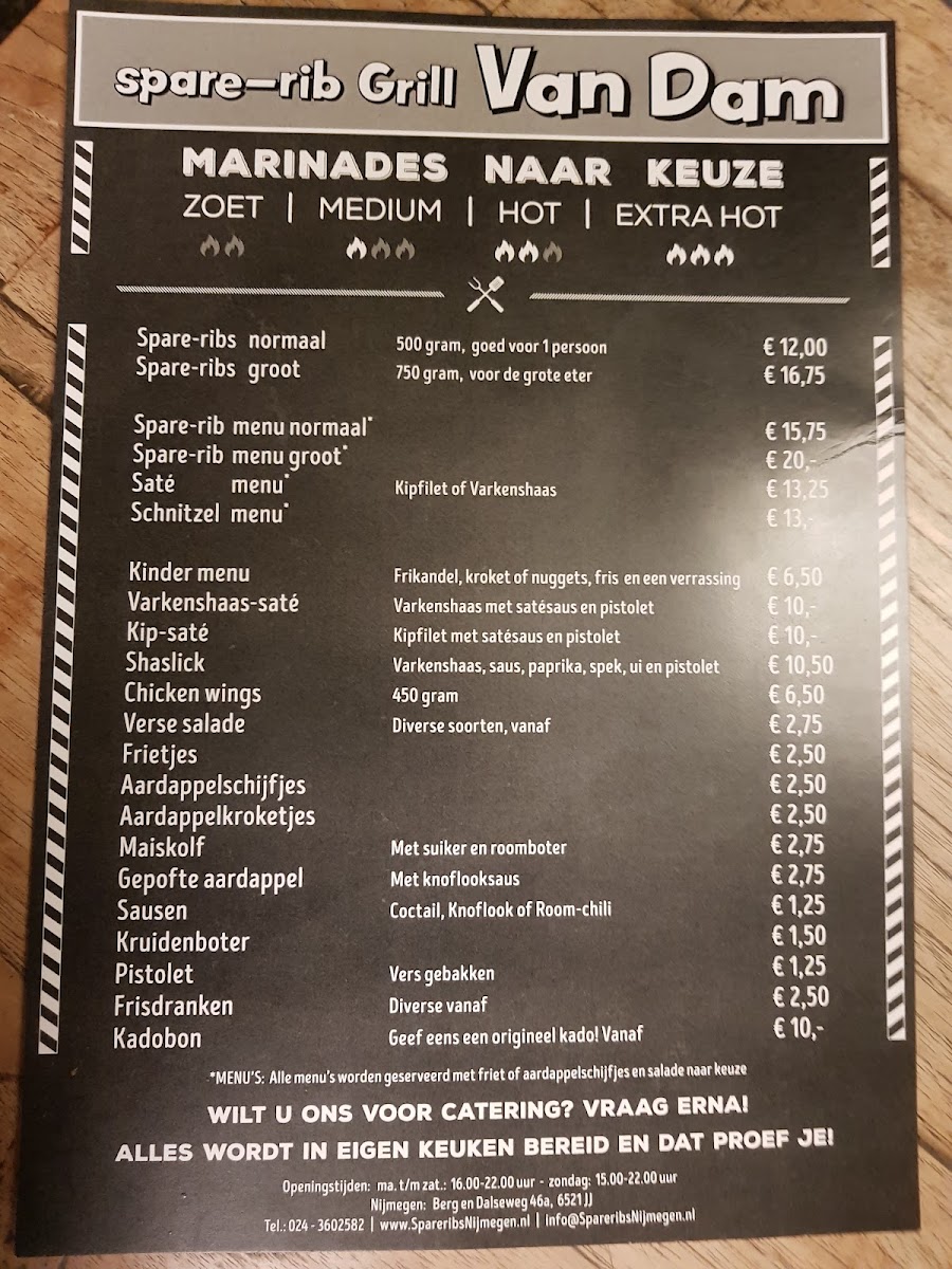 Menu Spare-Rib Grill Van Dam-2