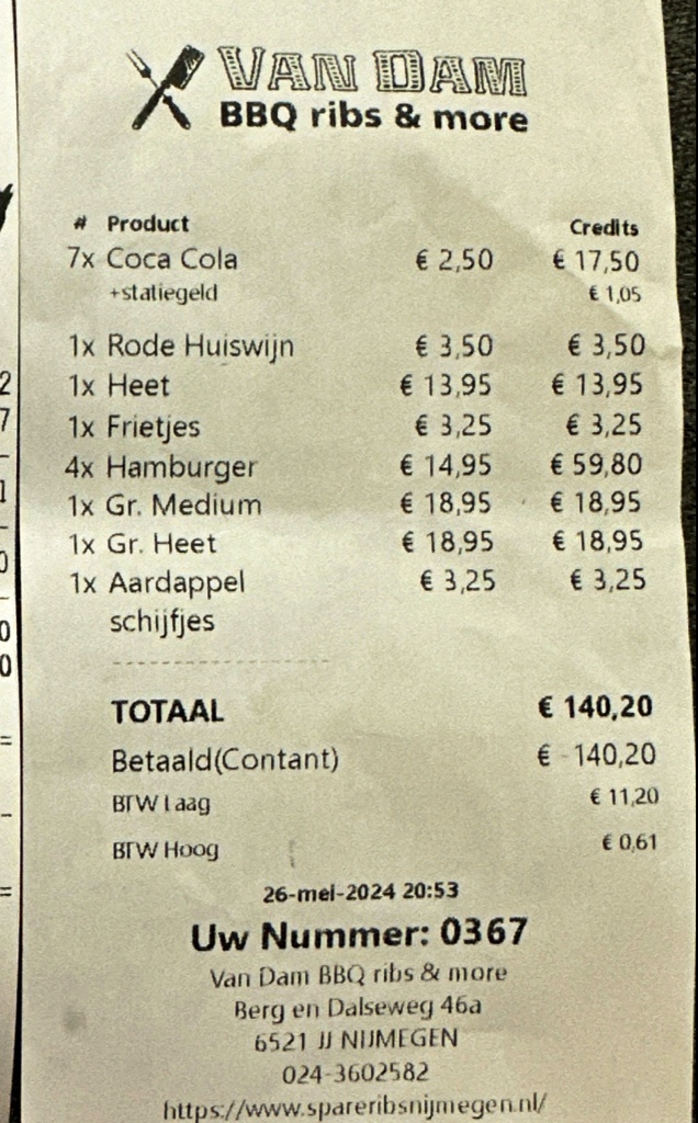 Menu Spare-Rib Grill Van Dam-4