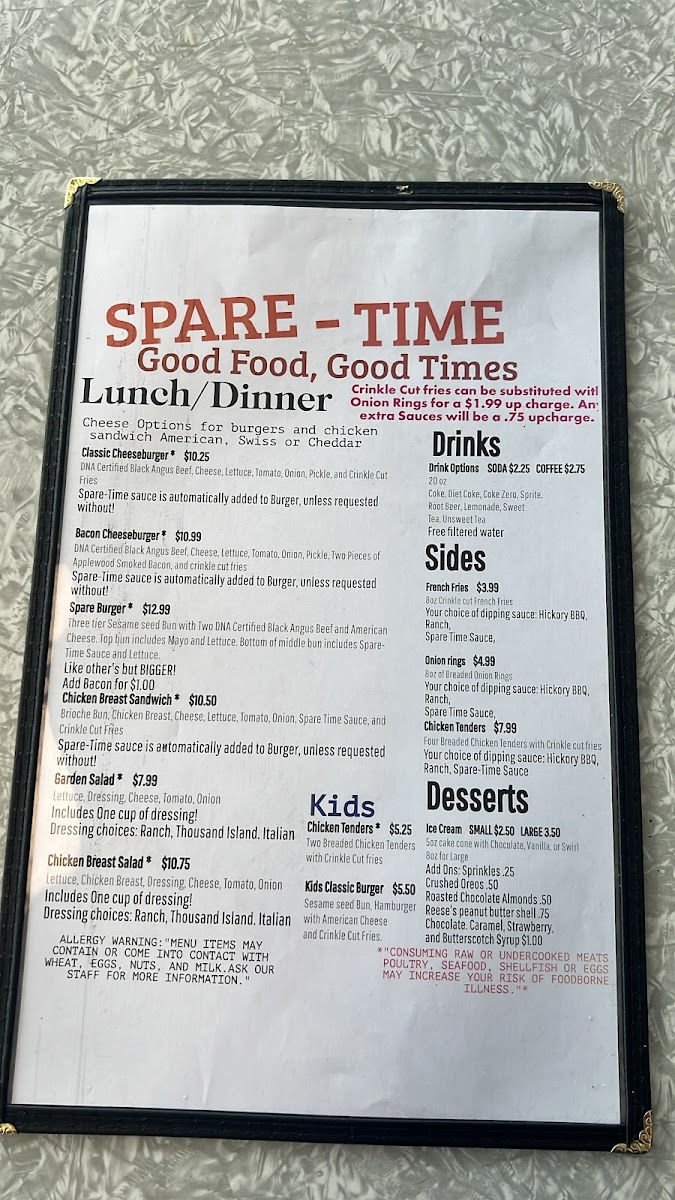 Menu Spare-Time Grill-1