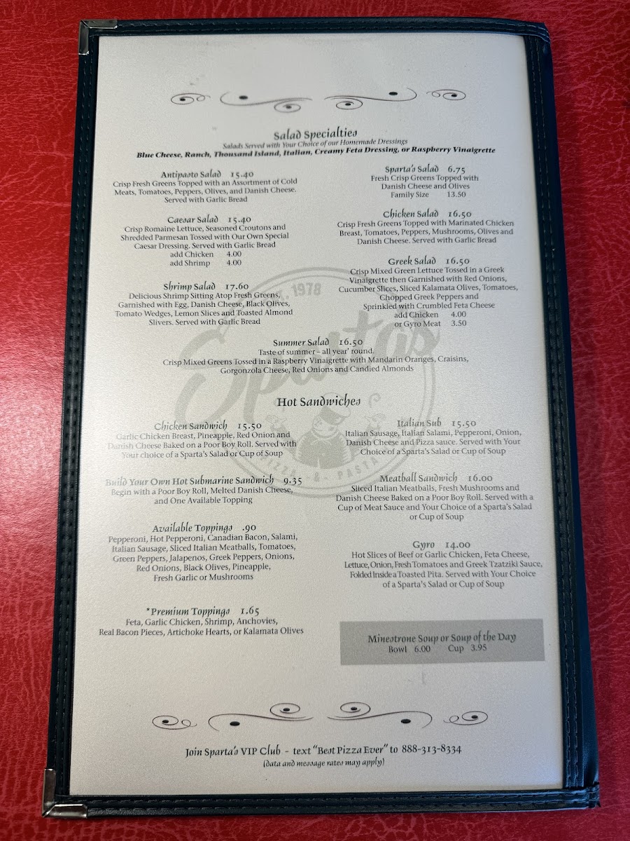 Menu Sparta's Pizza & Pasta House - Bothell-2