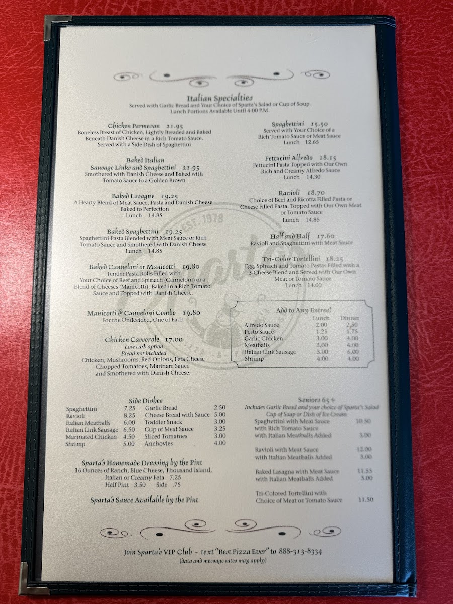 Menu Sparta's Pizza & Pasta House - Bothell-3