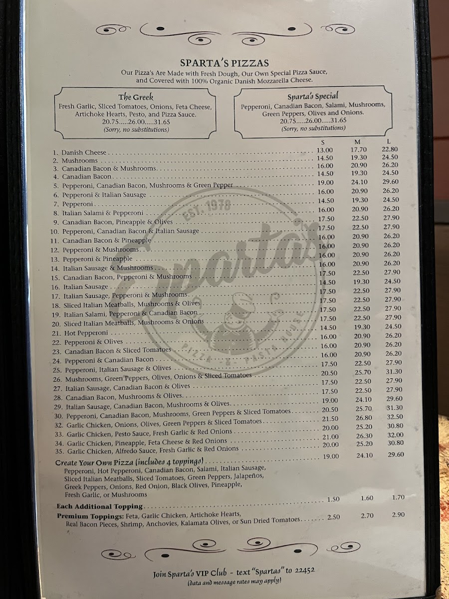 Menu Sparta's Pizza & Pasta House - Bothell-7