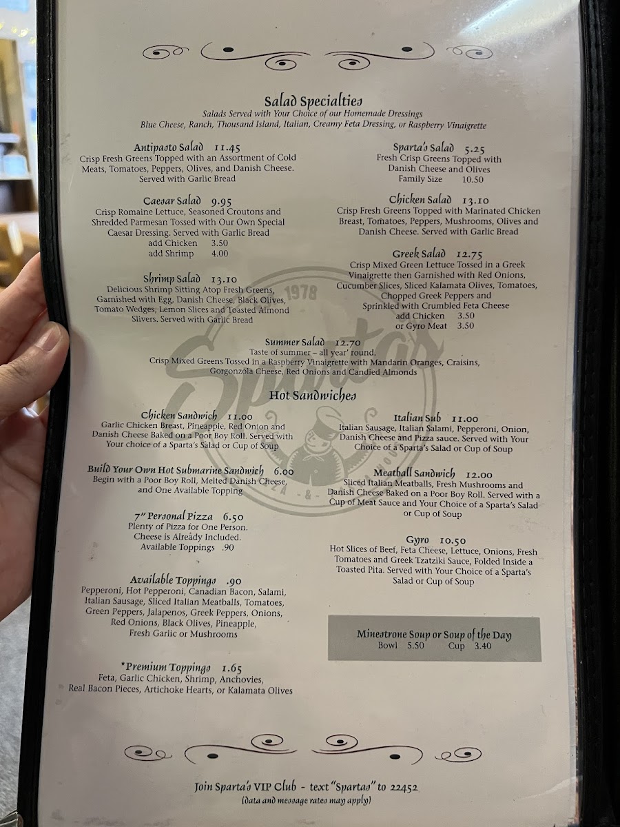 Menu Sparta's Pizza & Pasta House - Bothell-8