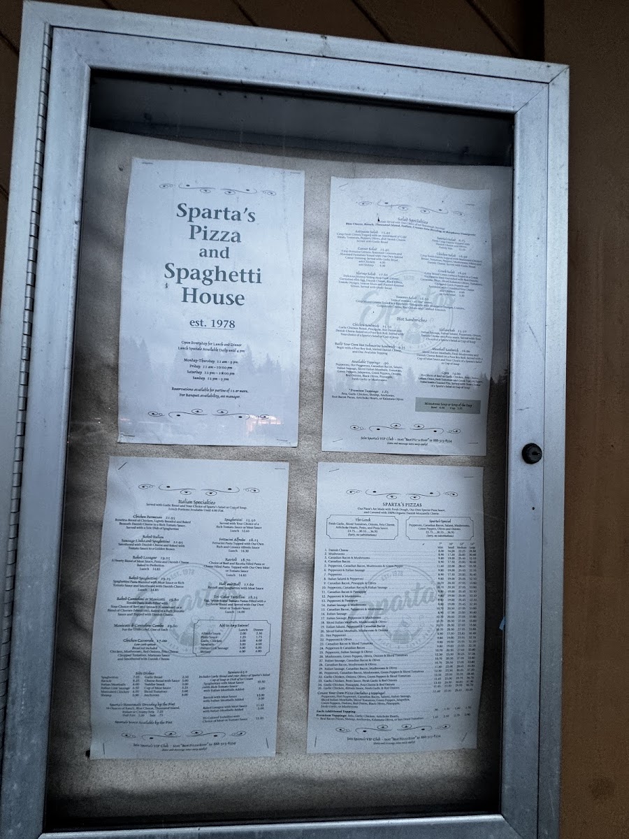 Menu Sparta's Pizza & Pasta House - Bothell-9
