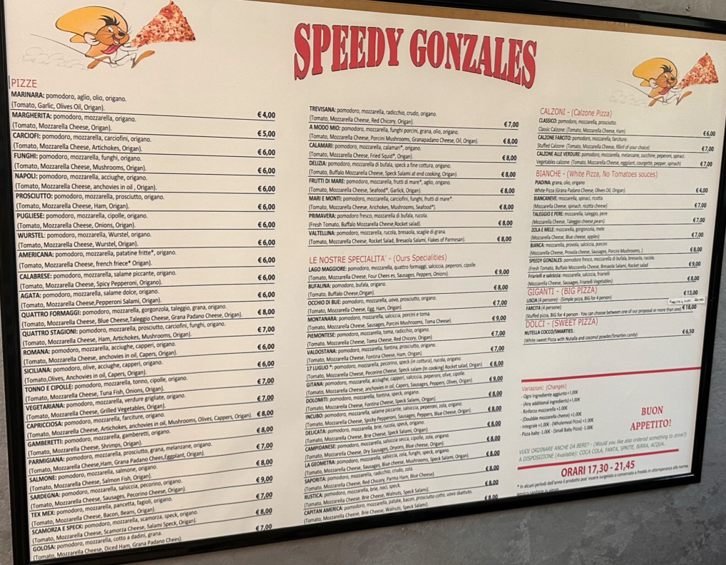 Menu Speedy Gonzales-1