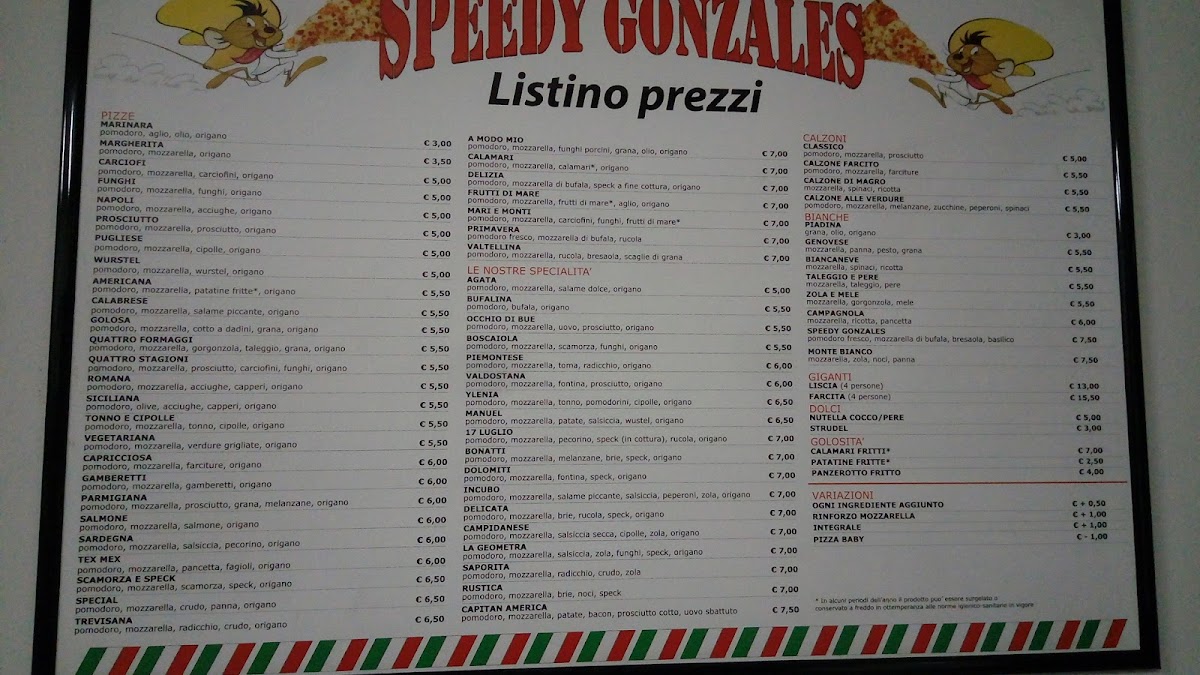 Menu Speedy Gonzales-2