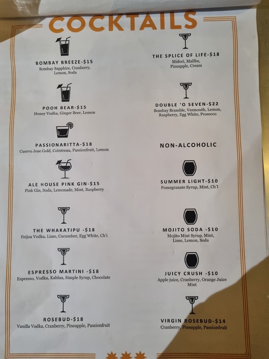 Menu Speight's Ale House Palmerston North-1