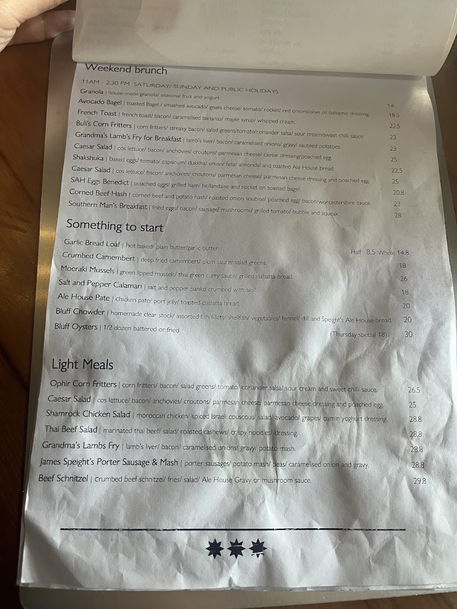 Menu Speight's Ale House Palmerston North-2