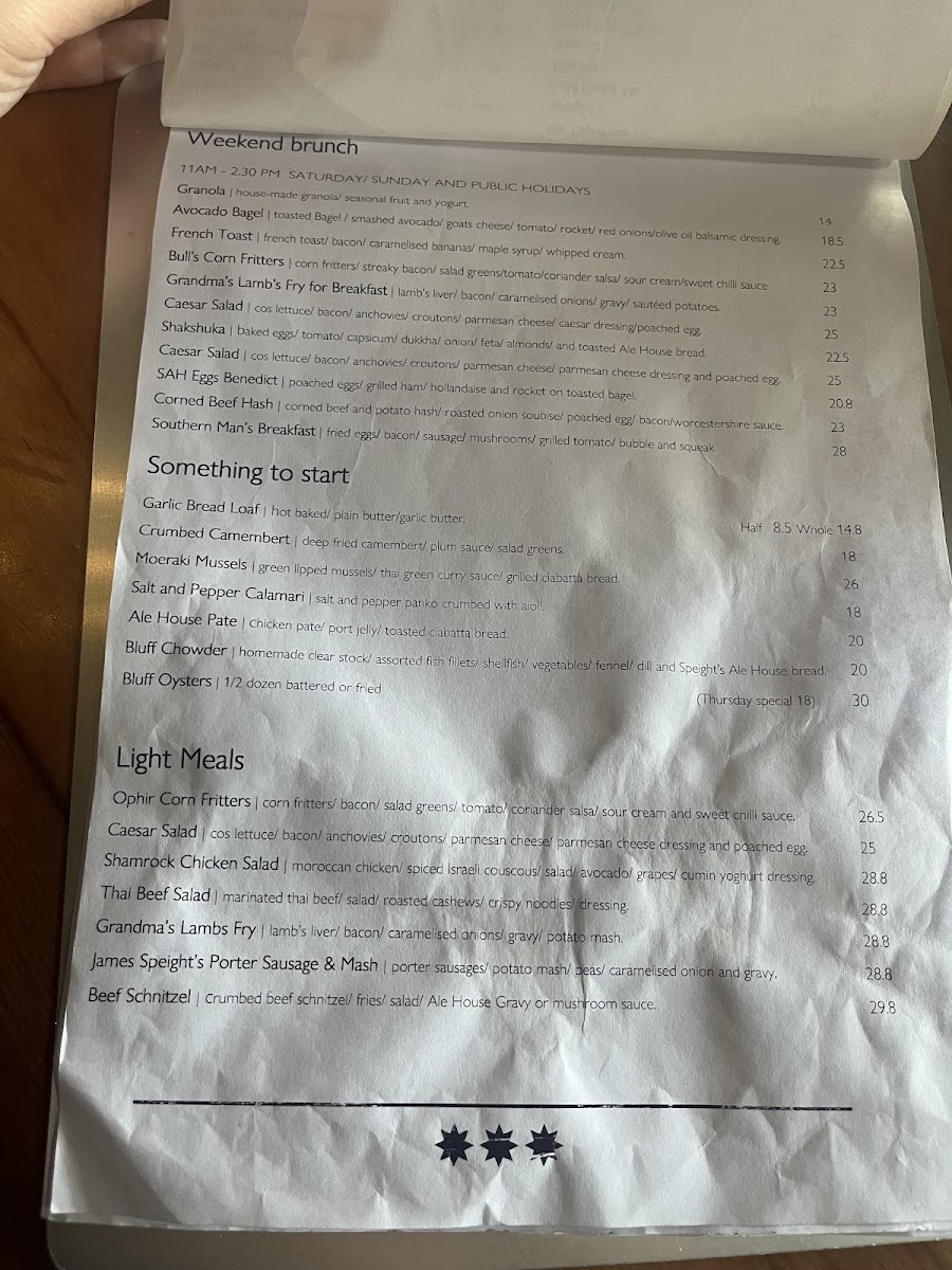 Menu Speight's Ale House Palmerston North-3