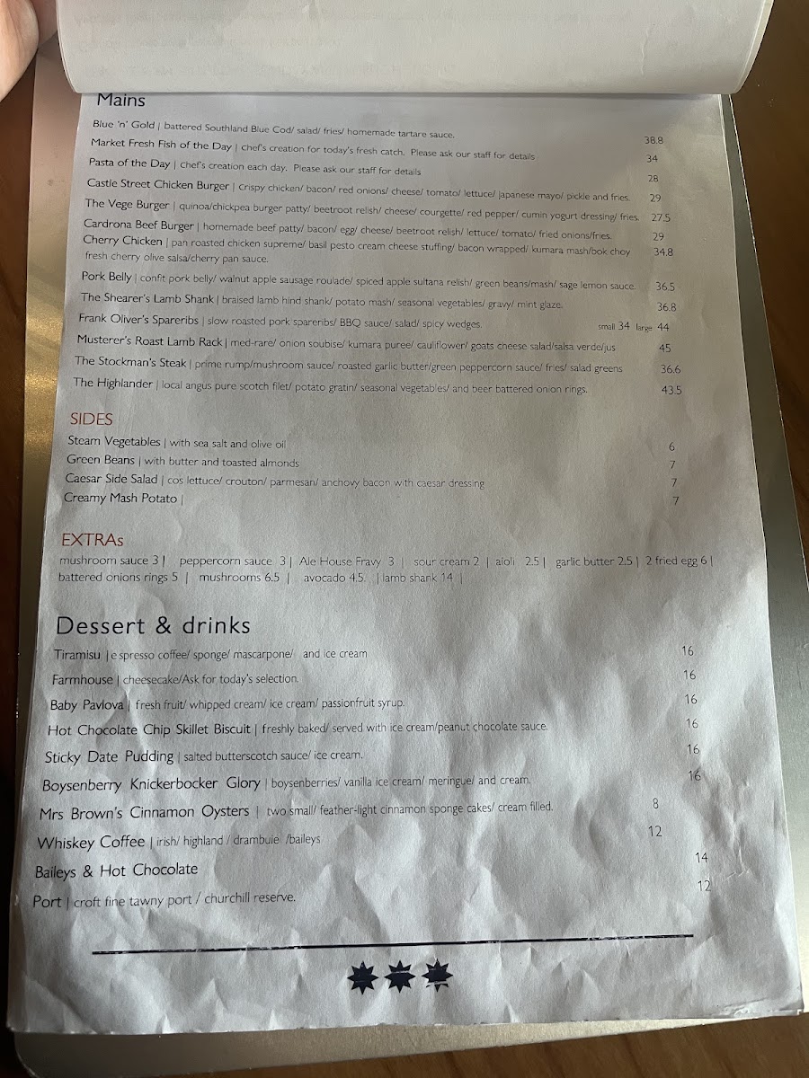 Menu Speight's Ale House Palmerston North-7