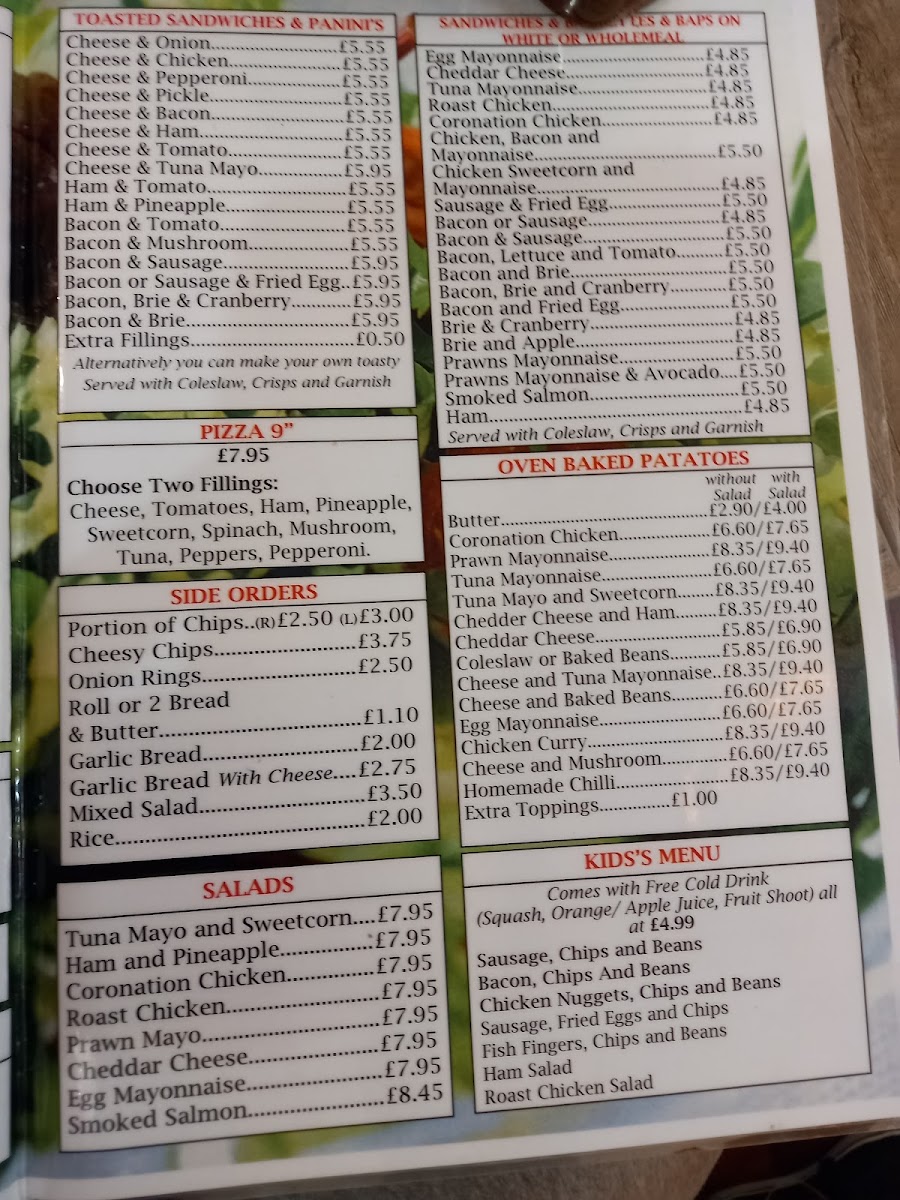 Menu Spencer's Cafe - Cheltenham-1