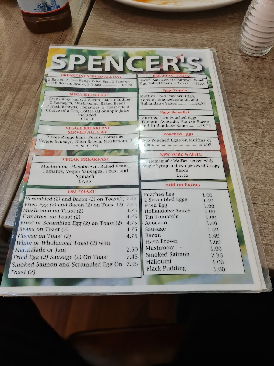 Menu Spencer's Cafe - Cheltenham-6
