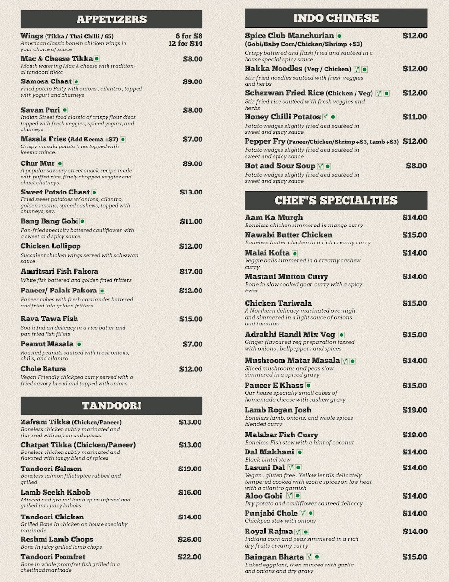Menu Spice Club-1