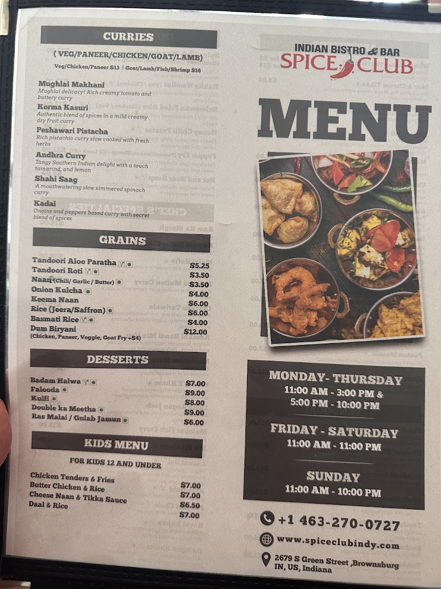 Menu Spice Club-7