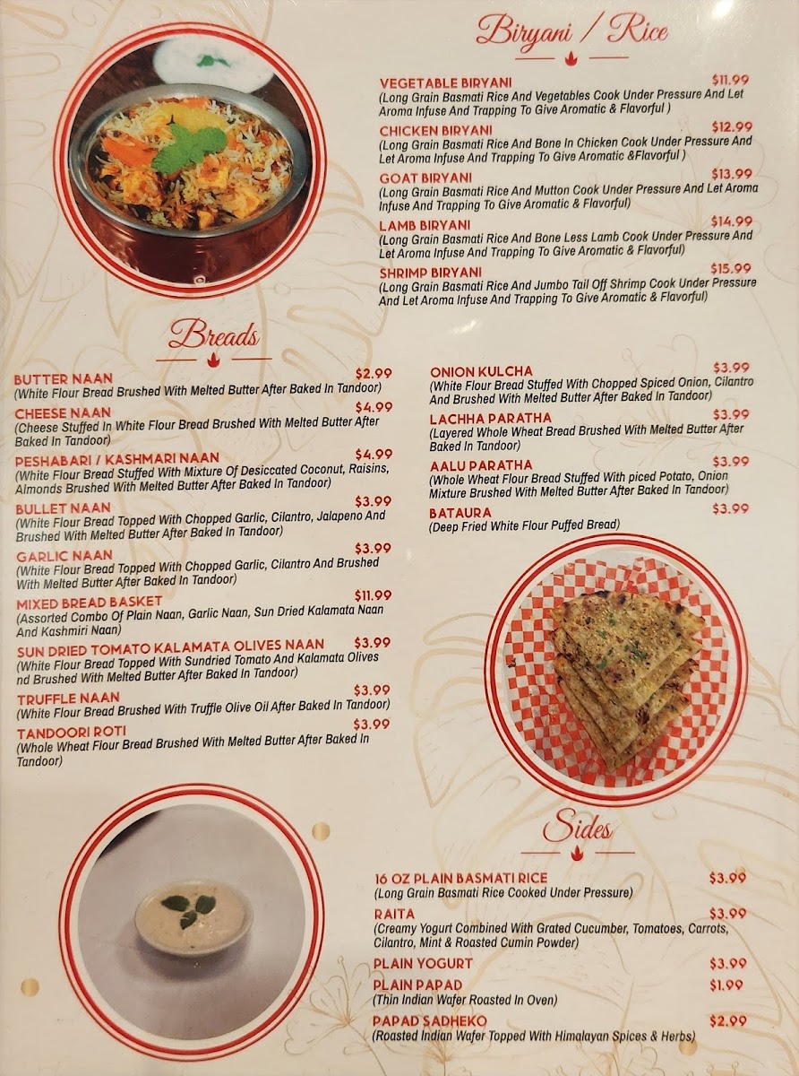 Menu Spice Creations Indian And Nepalese Restaurant-4